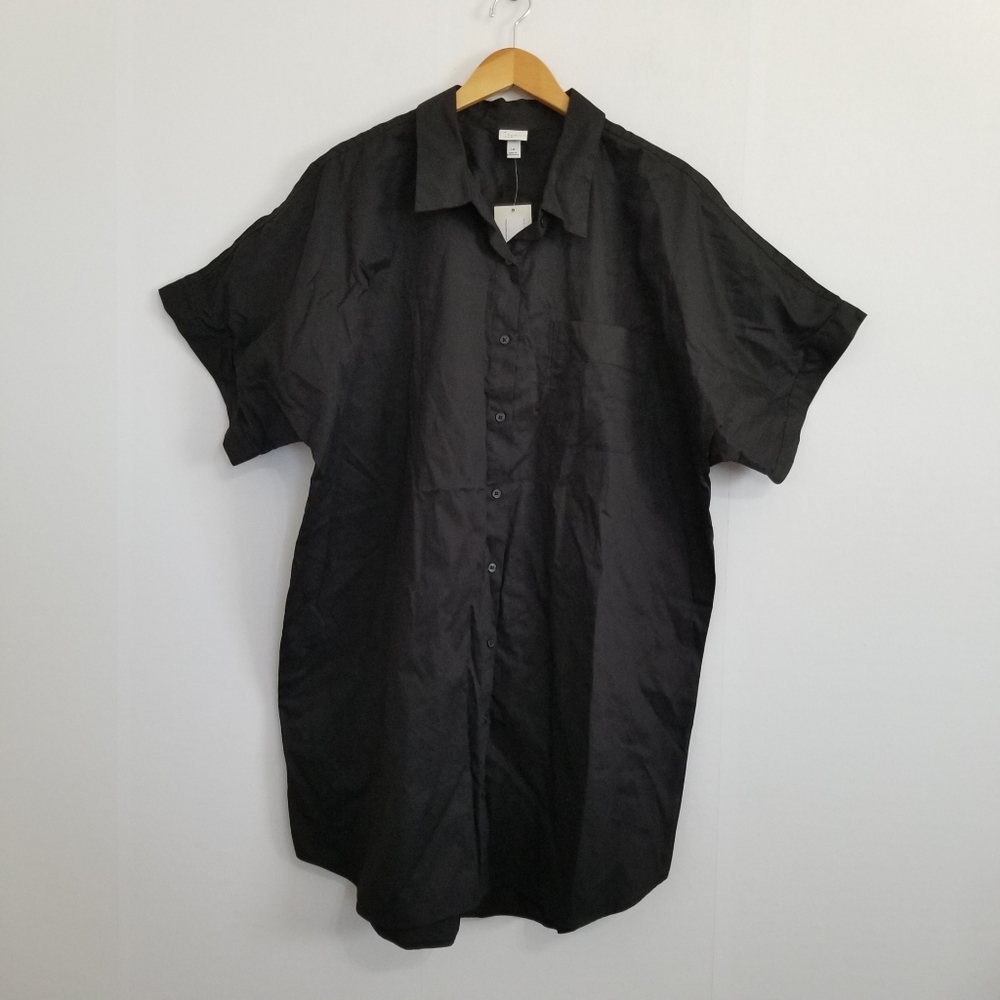 a new day Black Button-Front Shirt Dress